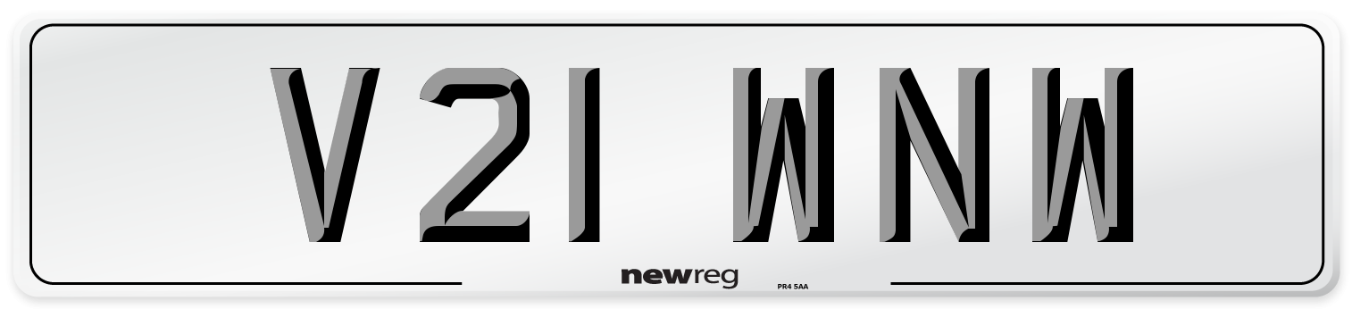 V21 WNW Number Plate from New Reg